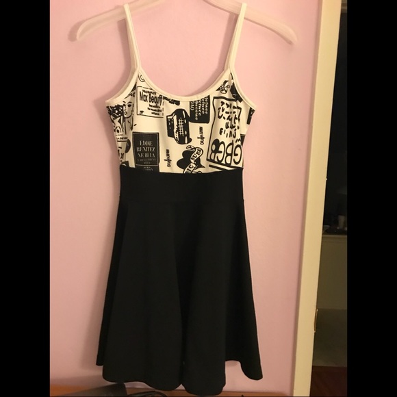Cute Patterned-Top Spaghetti-Strap Dress - Picture 2 of 5